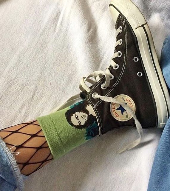 Medias locas Freaky Socks calcetines de diseño mona lisa verde Leonardo Da Vinci