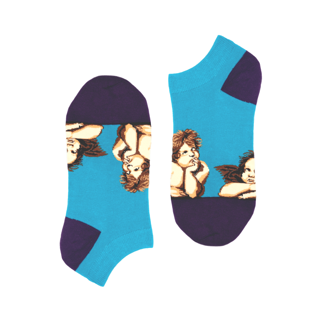 Medias Locas invisibles calcetines tobilleras divertidos de diseño de angeles Freaky Socks. Medias Miguel Angel
