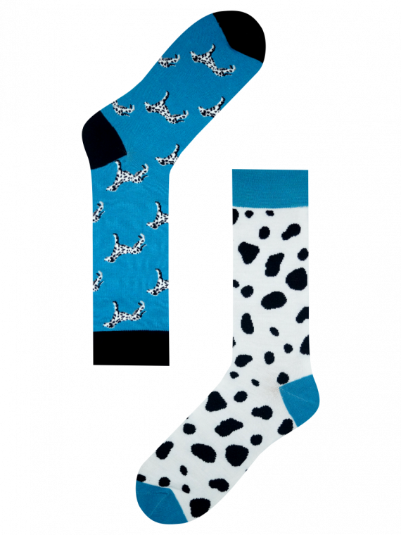 Medias Locas calcetines divertidos de diseño desigual dálmatas Freaky Socks. Medias dálmata