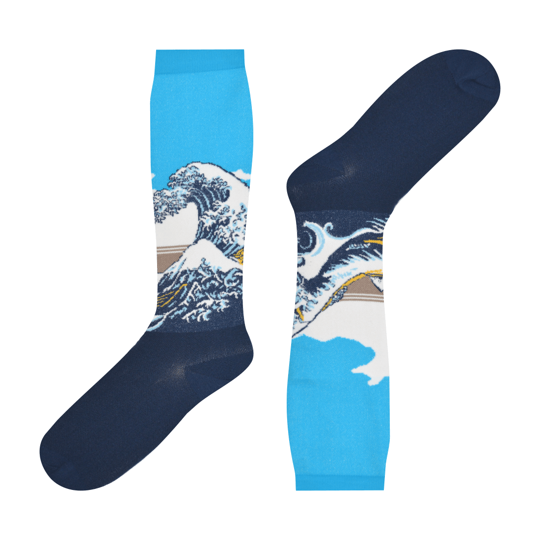 Medias de compresión Locas calcetines divertidos de diseño de gran ola Freaky Socks