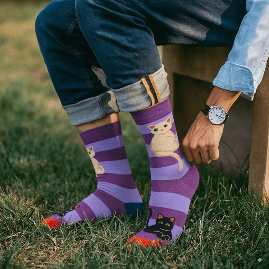 Medias Locas calcetines divertidos de diseño de gatos Freaky Socks Medias de gatos
