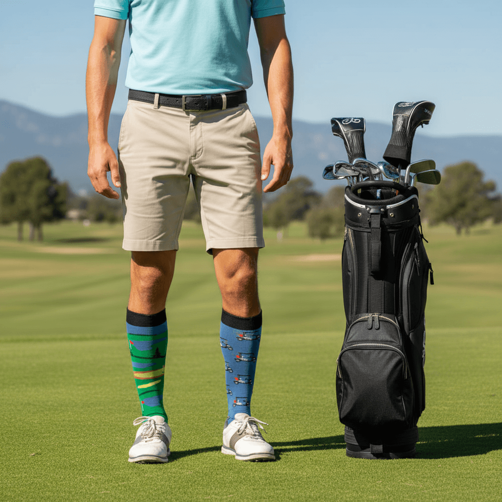 Medias Locas calcetines divertidos de diseño desigual golf Freaky Socks. Medias disparejas golf