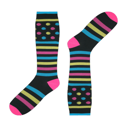 Medias de compresion rayas y puntos Freaky socks