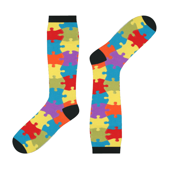 CFS092 2 Medias de compresion puzzle power Freaky socks