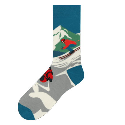 Medias Locas calcetines divertidos de diseño de esquiar Freaky Socks. Medias skiing